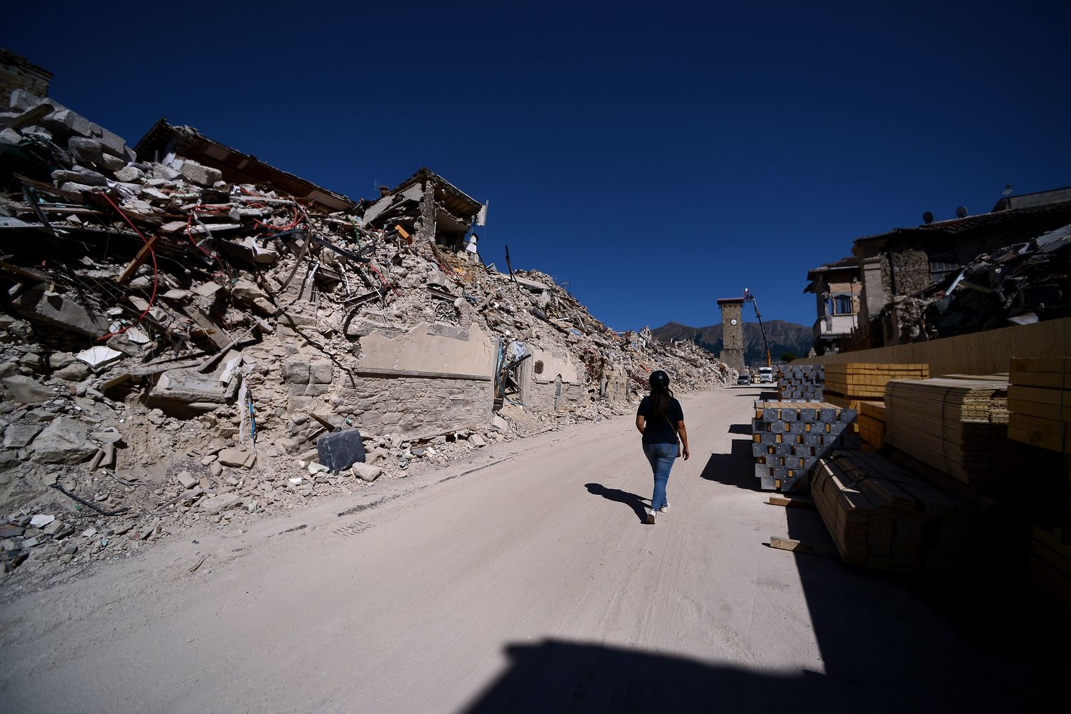 &nbsp;Amatrice un anno dopo dal terremoto che uccise quasi 300 persone e distrusse la piccola citt&agrave;