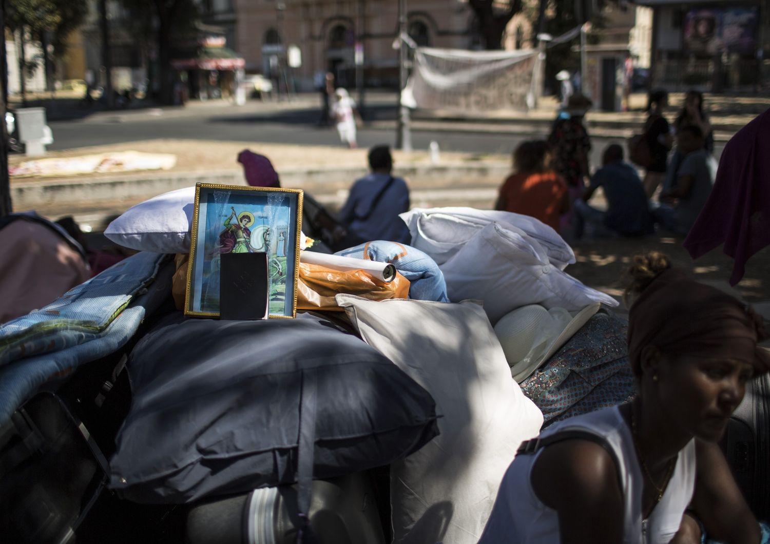 &nbsp;Rifugiati sgomberati in piazza Indipendenza a Roma