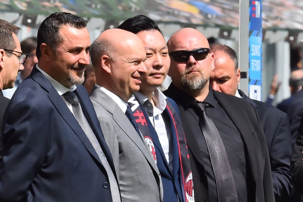 Massimo Mirabelli, Marco Fassone e David Han Li (AFP)&nbsp;