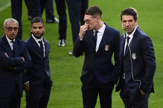 Lorenzo Insigne, Andrea Belotti e Gianluigi Buffon al Santiago Bernabeu