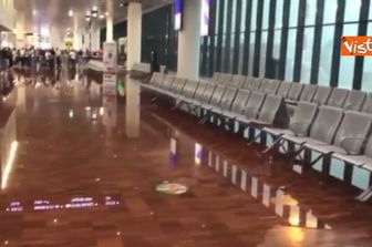 &nbsp;Bergamo, aeroporto Orio al Serio allagato