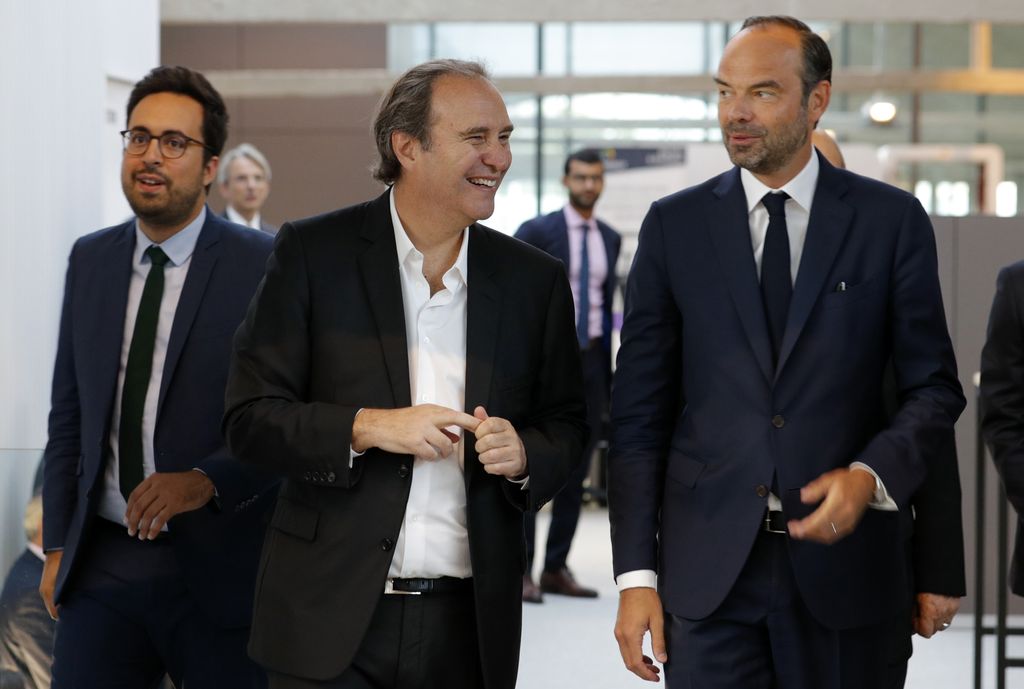 &nbsp;Xavier Niel con Edouard Philippe durante la presentazione di Station F