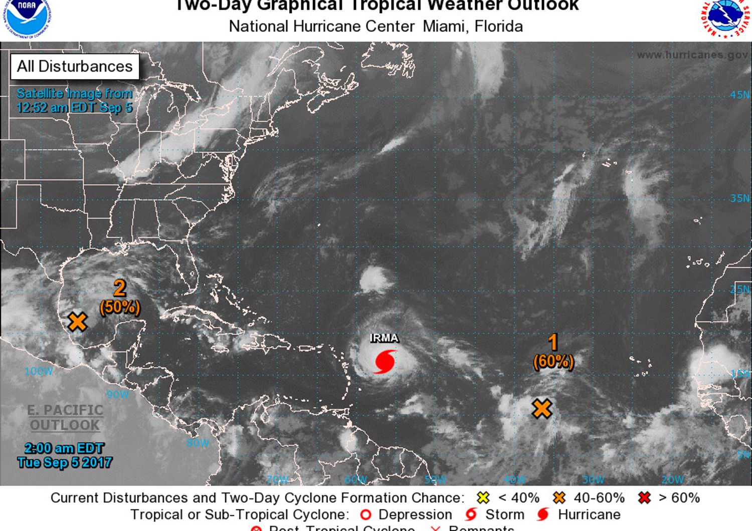 Uragano Irma sui Caraibi