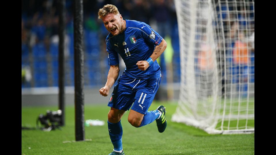 L'esultanza di Ciro Immobile dopo la realizzazione della rete (AFP) &nbsp;