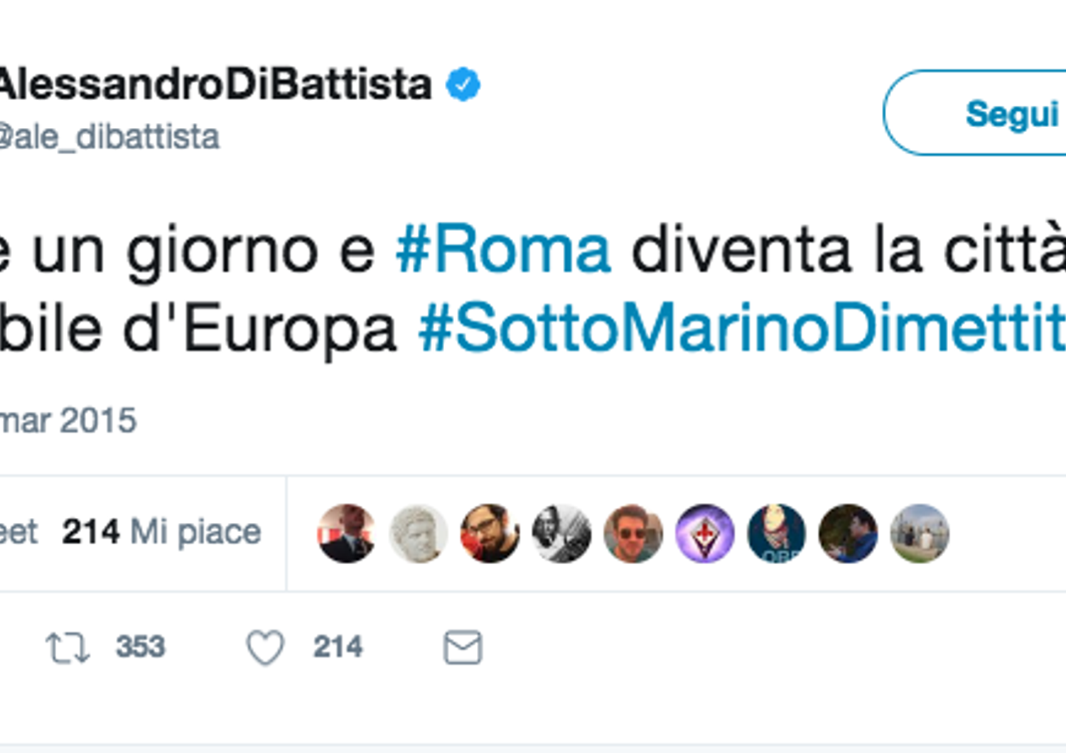 Il tweet boomerang di Di Battista: dopo due anni la Rete &#39;non dimentica&#39;
