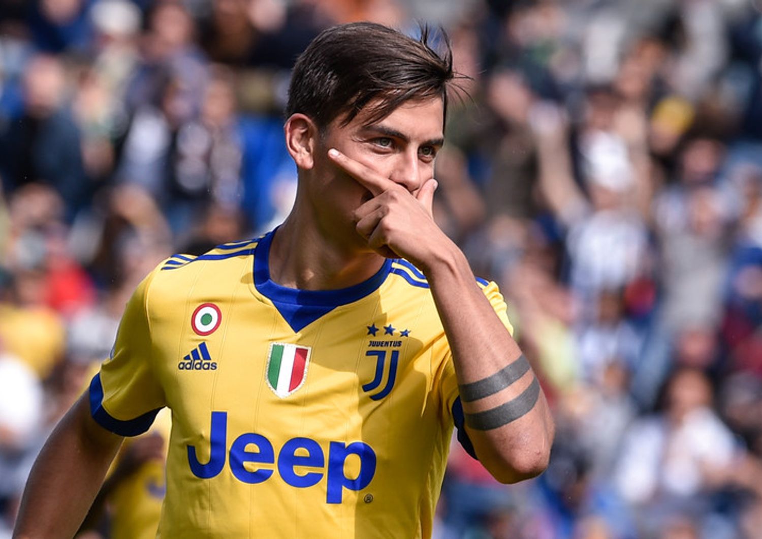 Paulo Dybala festeggia dopo aver segnato contro il Sassuolo (Afp)&nbsp;