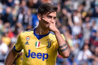 Paulo Dybala festeggia dopo aver segnato contro il Sassuolo (Afp)&nbsp;