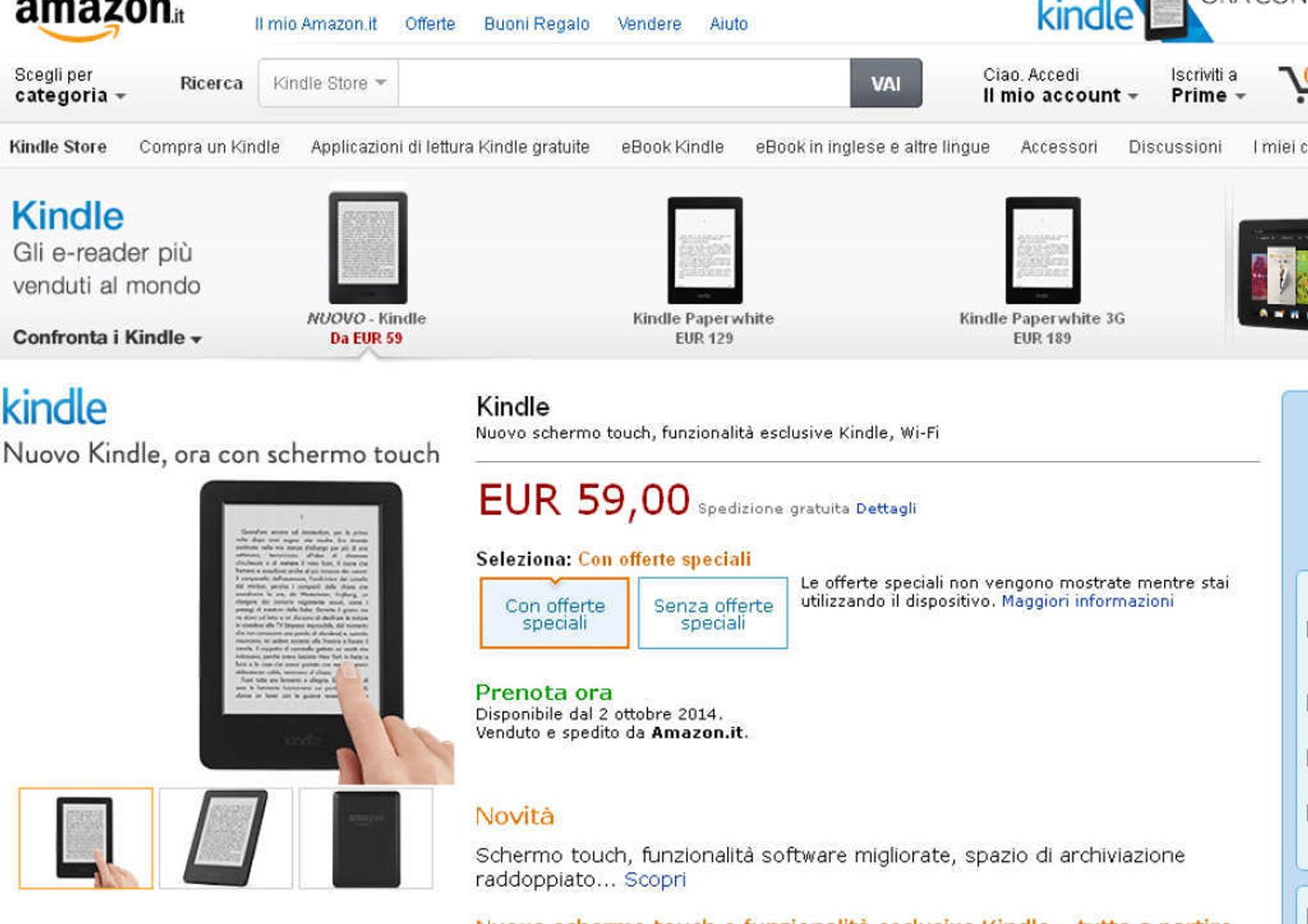 Amazon: svelati i nuovi Kindle, stessi prezzi, piu' performance
