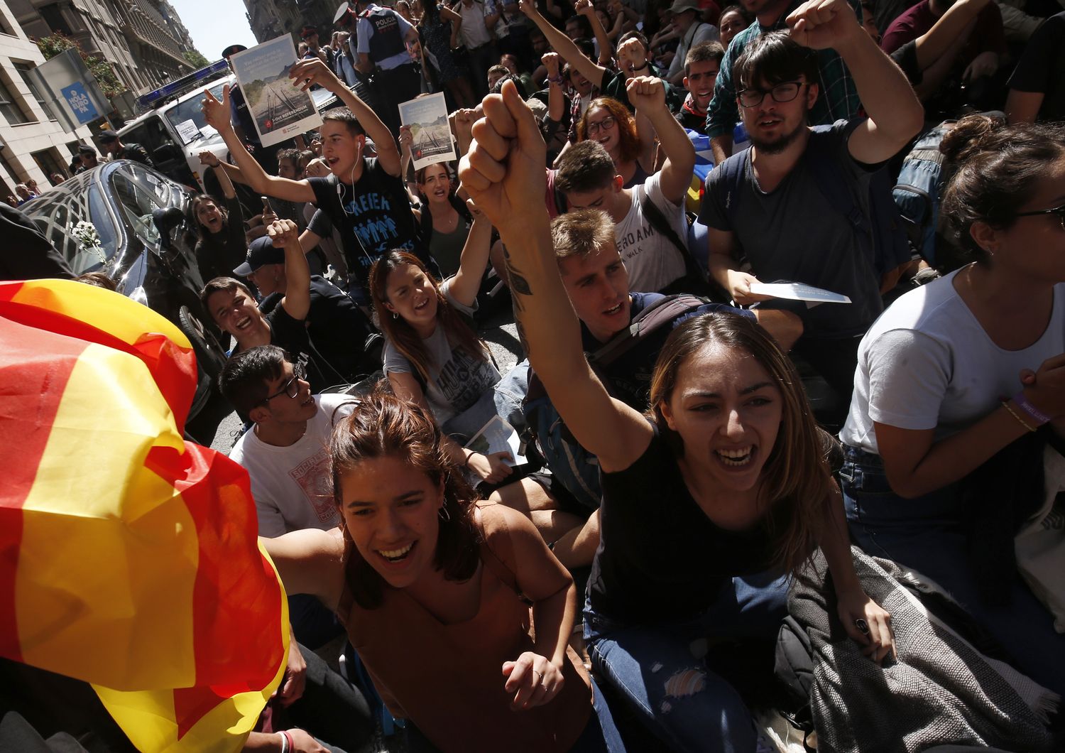 Catalogna, manifestazione degli indipendentisti (Afp)&nbsp;