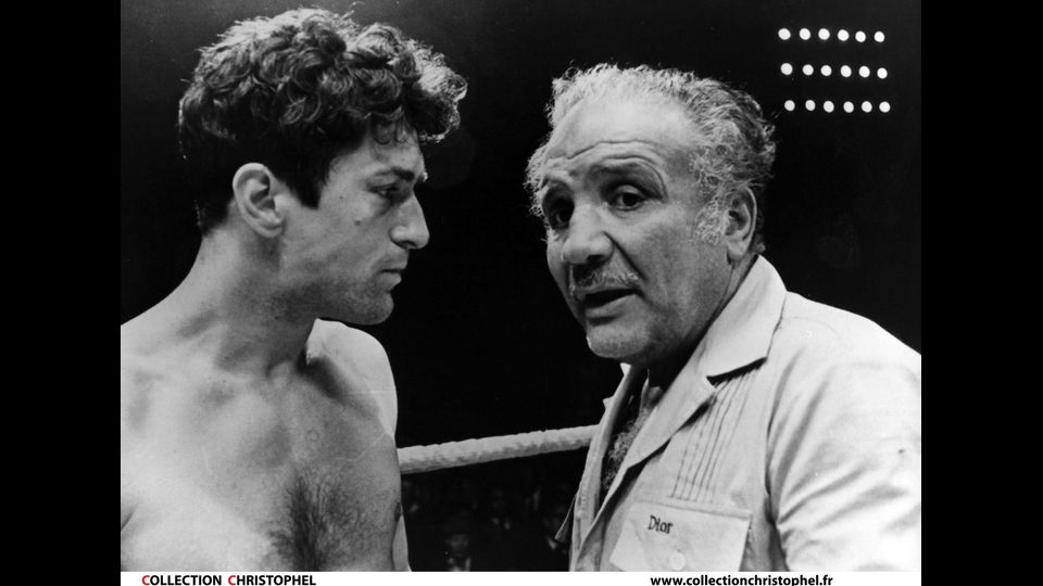 Robert De Niro e Jake La Motta sul set di&nbsp;Toro scatenato&nbsp;(Raging Bull), film del 1980 diretto da Martin Scorsese