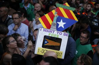 Barcellona, proteste degli indipendentisti (Afp)&nbsp;