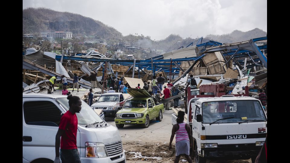 La citt&agrave; di Canefield nell'isola di Dominica colpita dall'uragano Maria (Afp)&nbsp;