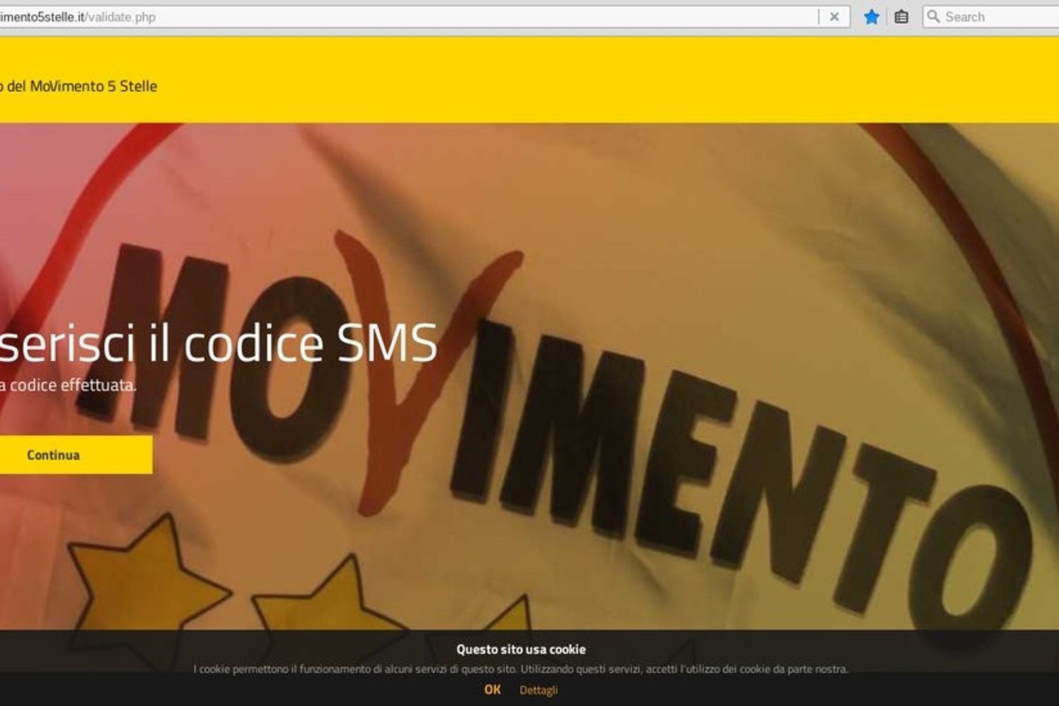 &nbsp;Uno screenshot della piattaforma Rousseau&nbsp;