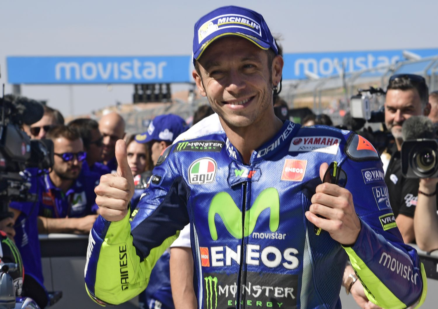 Valentino Rossi terzo in griglia di partenza al Gran Premio di Spagna, 23 giorni dopo la frattura della gamba (Afp) &nbsp;