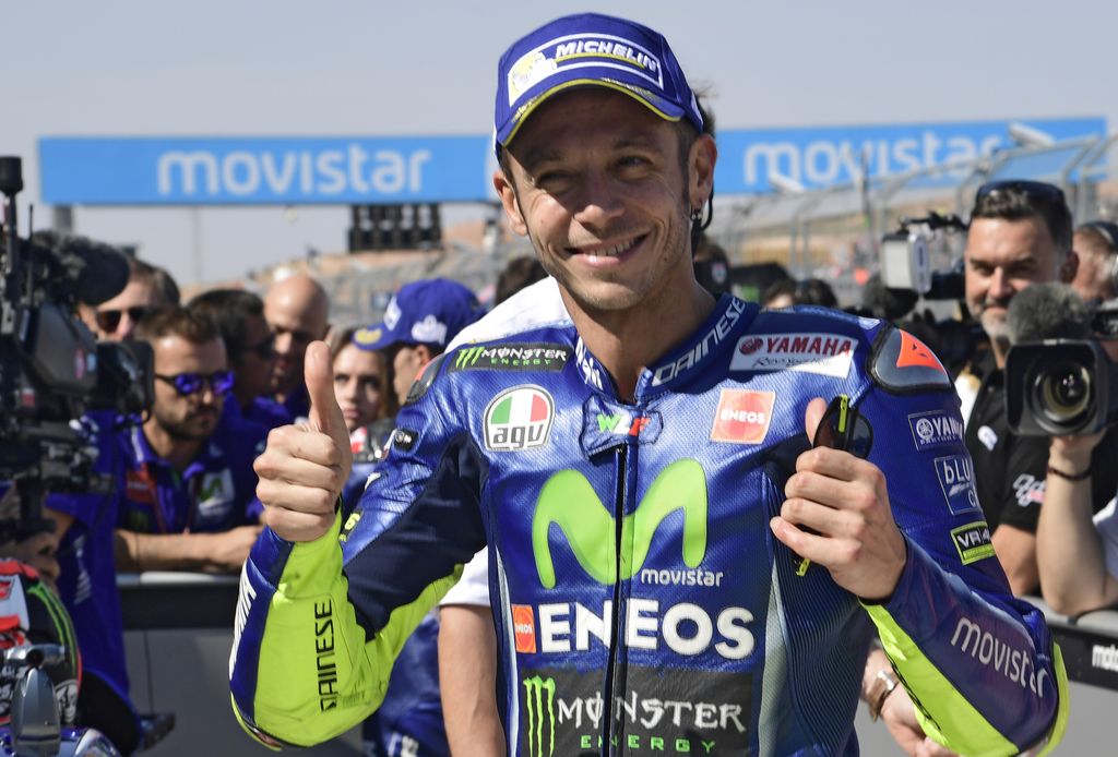 Valentino Rossi terzo in griglia di partenza al Gran Premio di Spagna, 23 giorni dopo la frattura della gamba (Afp) &nbsp;