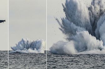 &nbsp;Eurofighter dell'aviazione italiana schiantato in mare durante una mostra a Terracina