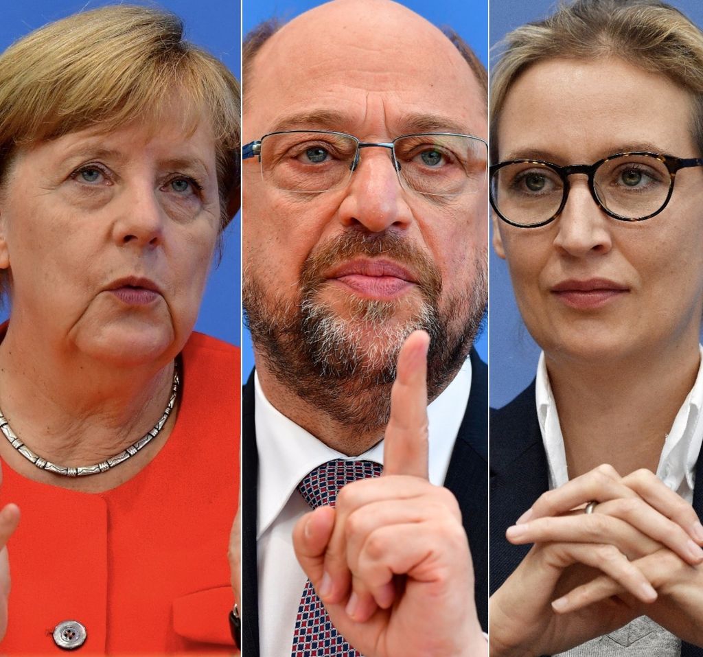 &nbsp;Merkel, Schulz e Weider