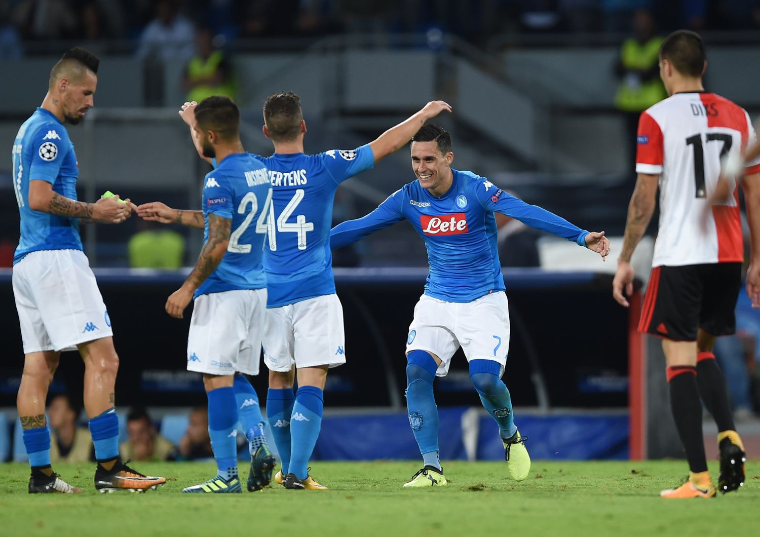 In Champions League il Napoli batte il Feyenoord 3-1