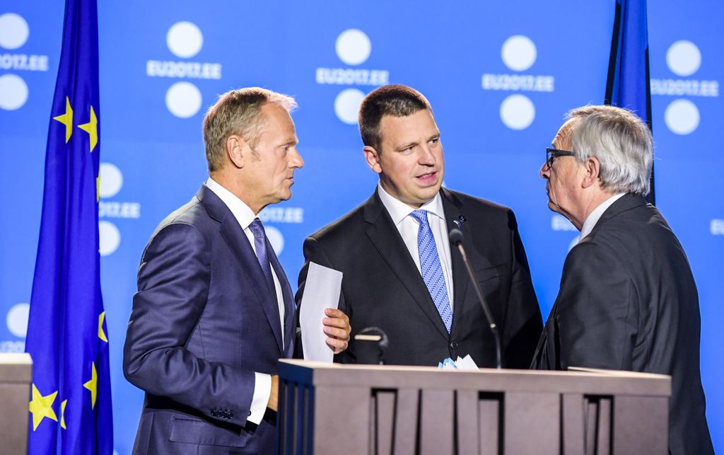 &nbsp;Tusk, Ratas e Juncker