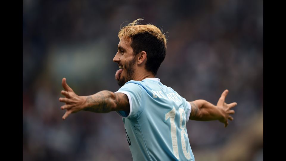 Il centrocampista della Lazio Luis Alberto autore di due gol contro il Sassuolo all&rsquo;Olimpico di Roma (Afp)&nbsp;