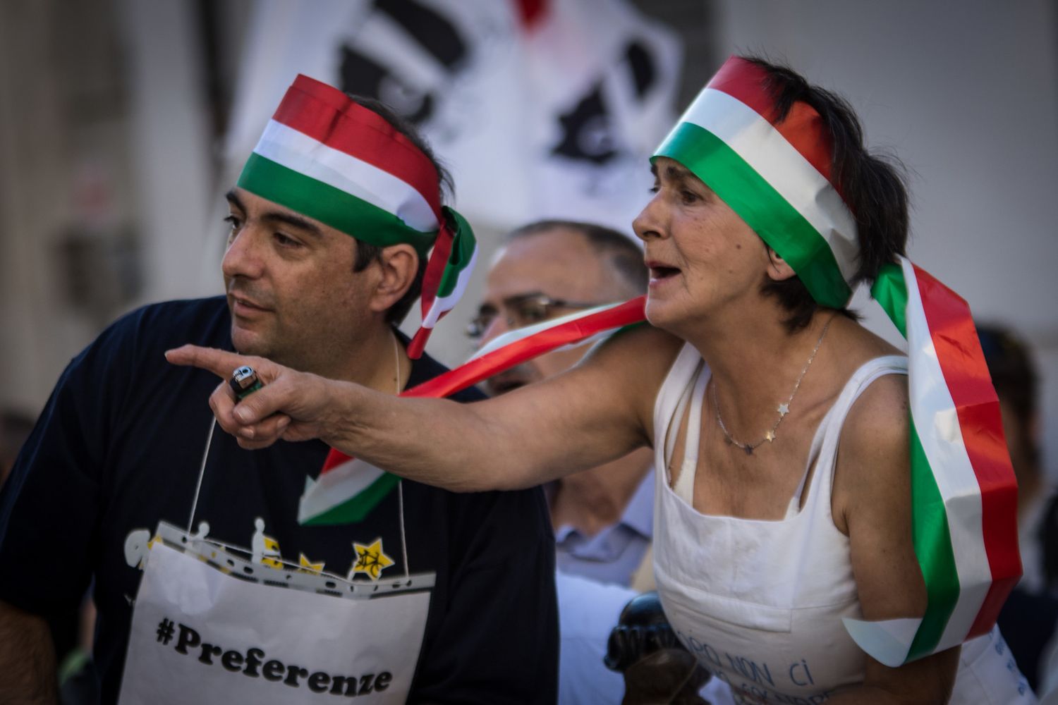 &nbsp;Un momento della manifestazione contro il Rosatellum davanti a Montecitorio