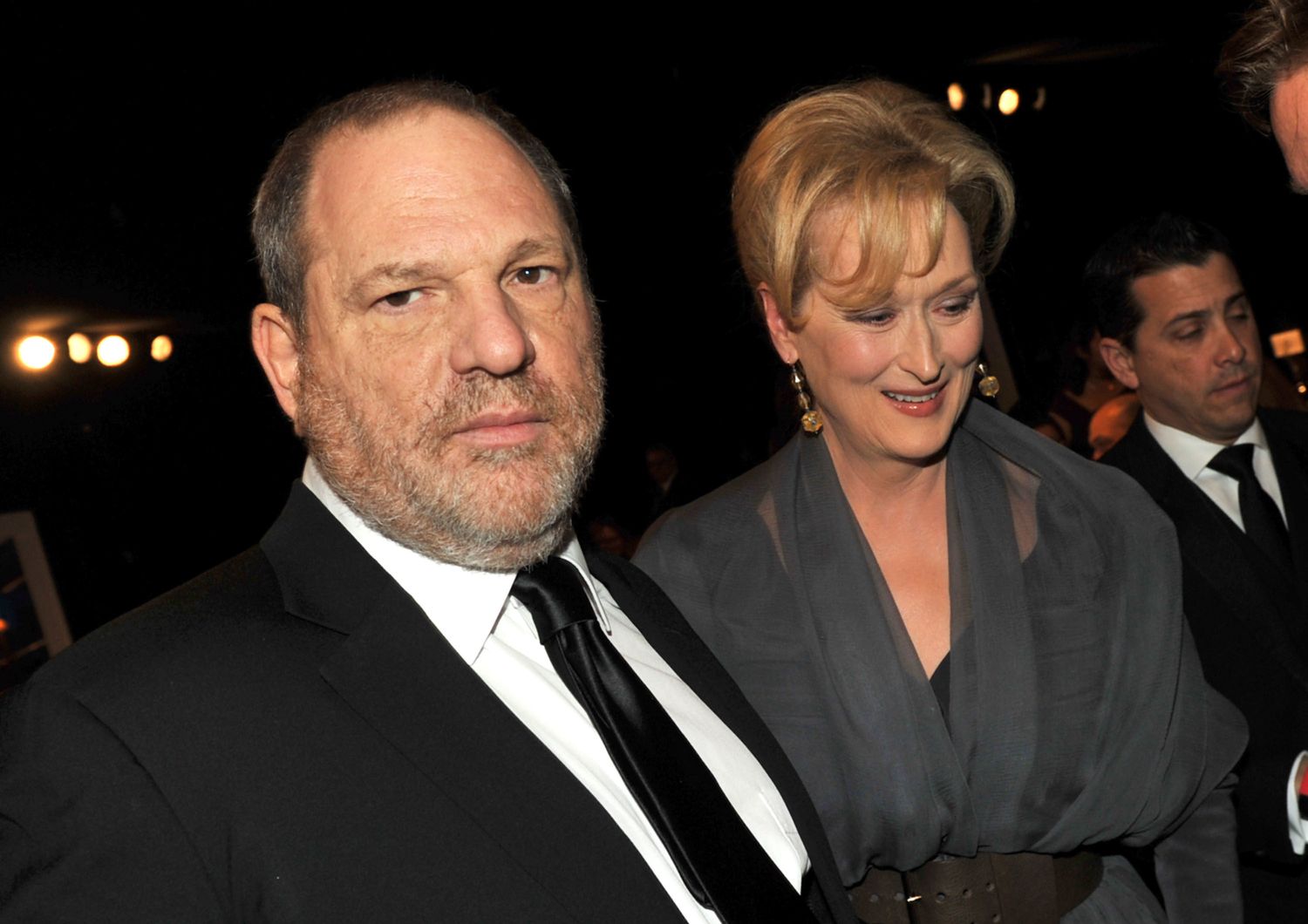 Il produttore Harvey Weinstein con l'attrice Meryl Streep