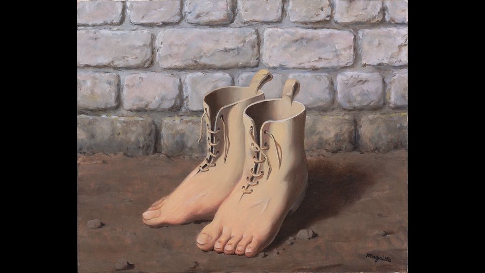 René Magritte, The Red Model, 1953, collection of BNP- Parisbas Fortis &copy; 2017, Succession Magritte c/o SABAM&nbsp;