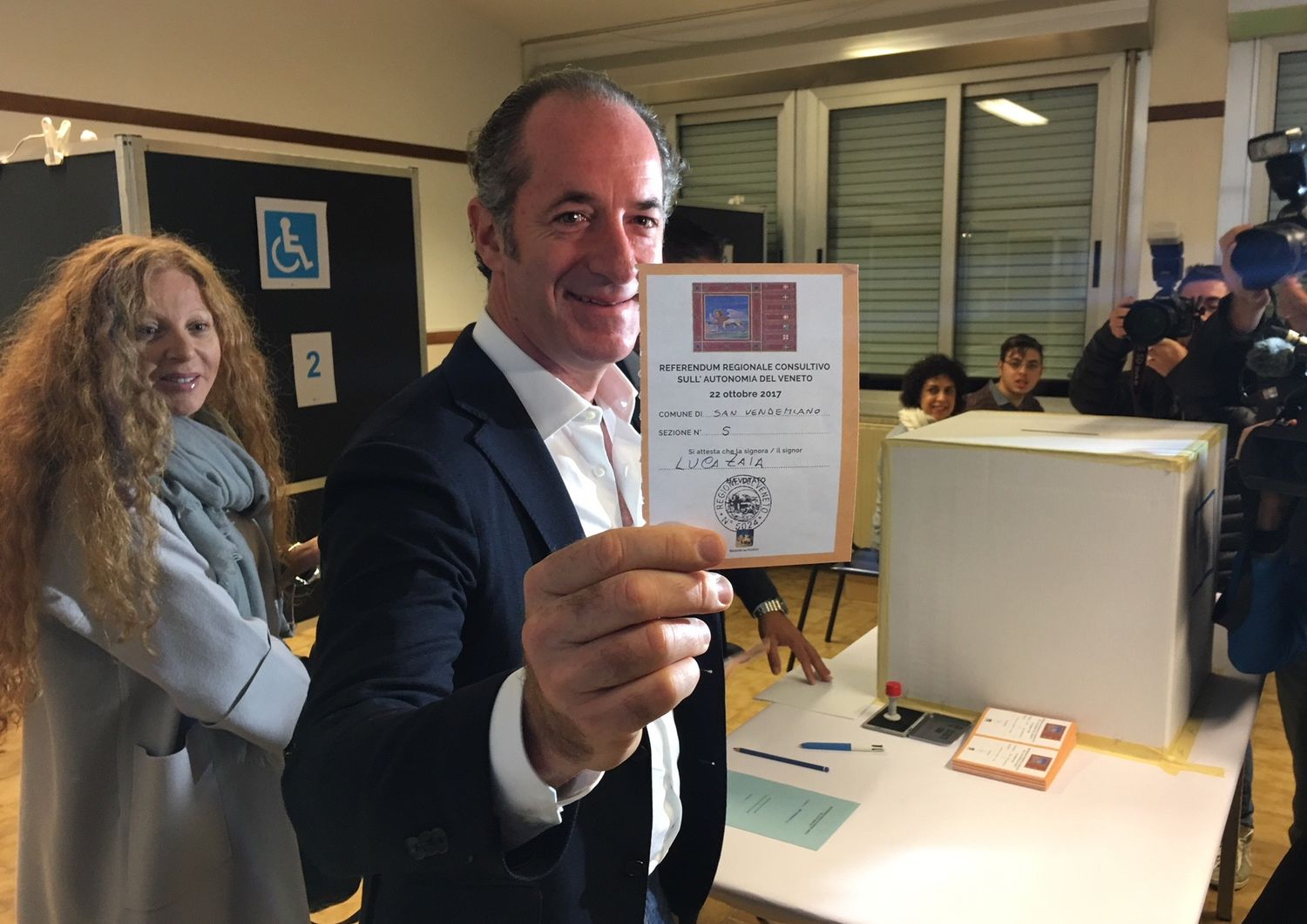 &nbsp;Luca Zaia, al voto per il referendum in Veneto