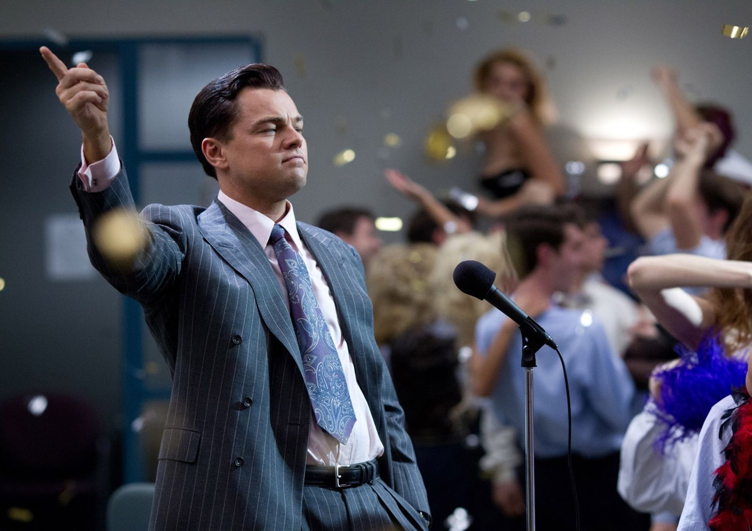 &nbsp;Una scena del film The Wolf of Wall Street, interpretato da Leonardo di Caprio