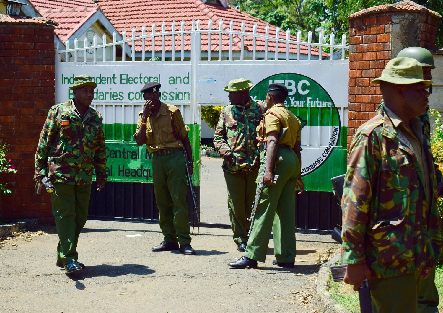 &nbsp;La Commissione centrale elettorale del Kenya presidiata dalle forze di sicurezza