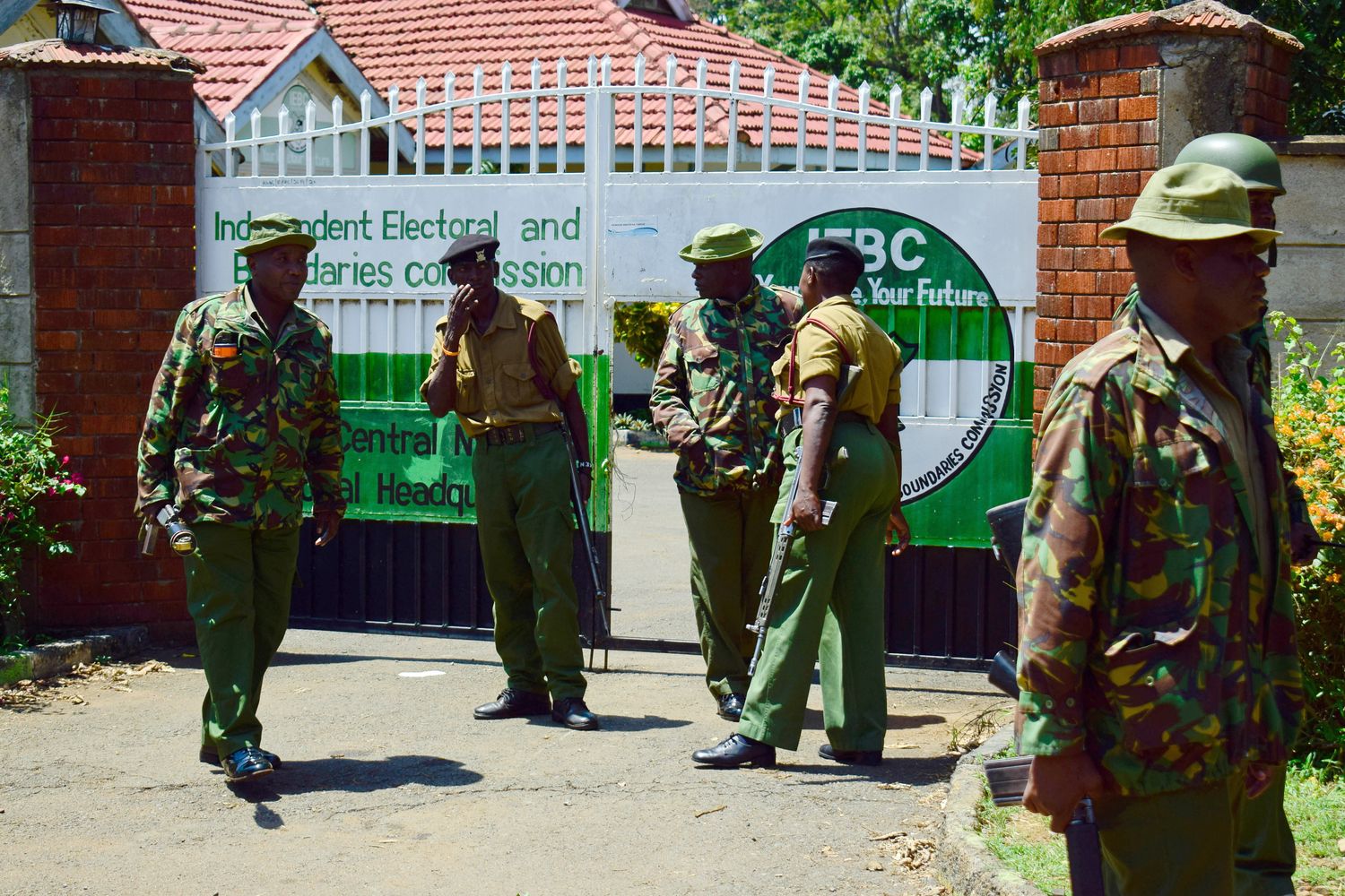 &nbsp;La Commissione centrale elettorale del Kenya presidiata dalle forze di sicurezza