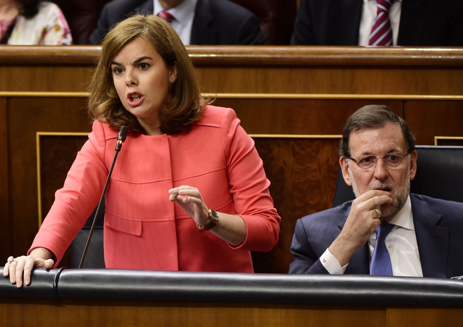 &nbsp;Soraya Saenz de Santamaria e Mariano Rajoy