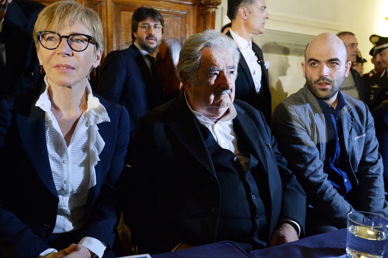 &nbsp;Milena Gabanelli con il presidente dell'Uruguay&nbsp;Jose ''Pepe'' Mujica e Roberto Saviano