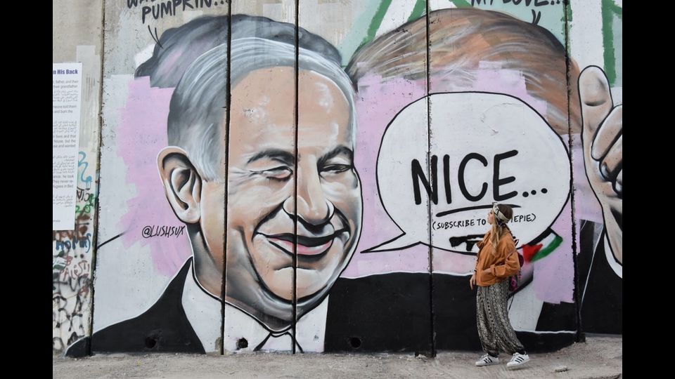 &nbsp;Nice, sul muro di separazione a Betlemme