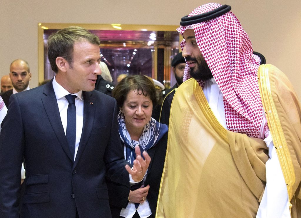 Emmanuel Macron e il principe Salman