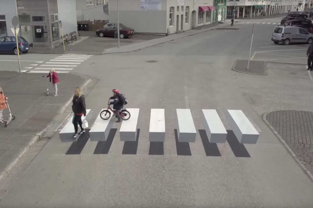 &nbsp; strisce pedonali in 3D