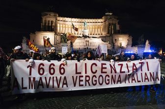 &nbsp;Un corteo di ex-dipendenti Almaviva