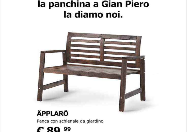 &quot;Per farci perdonare la panchina a Ventura la diamo noi&quot;. La provocazione di&nbsp;Ikea&nbsp;