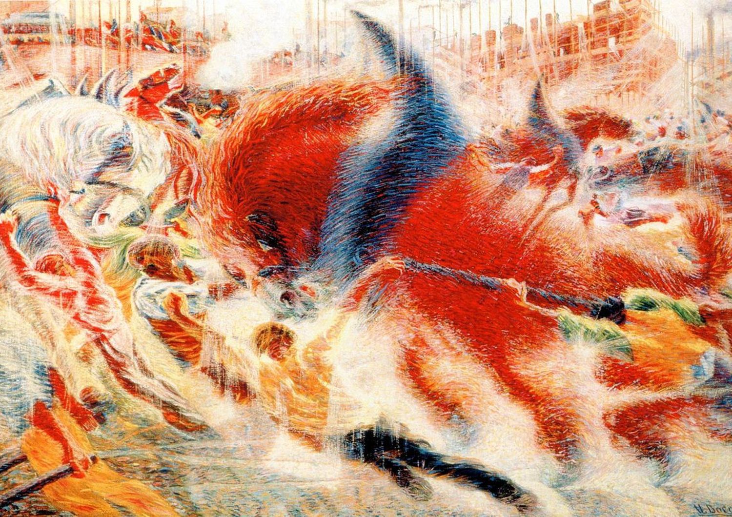 &nbsp;La citt&agrave; che sale a cavallo, Umberto Boccioni, 1911