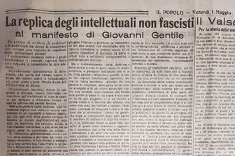 L'unica copia al mondo del &quot;Popolo&quot; del 1 maggio 1925 col manifesto degli intellettuali antifascisti