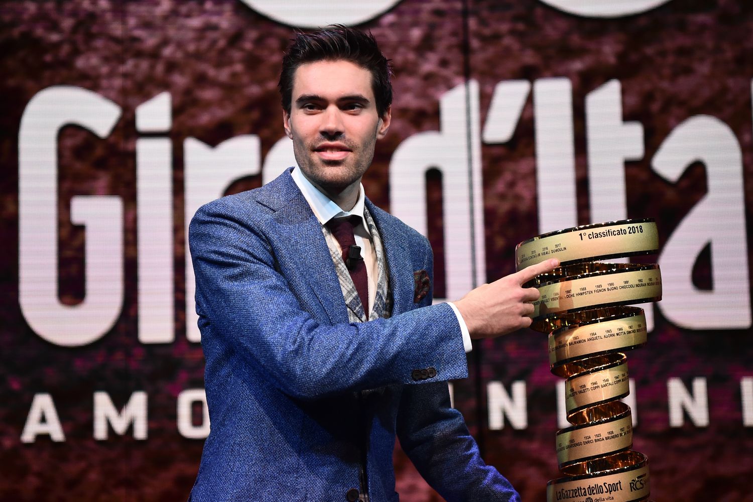 L'olandese Tom Dumoulin alla presentazione del Giro d'Italia 2018 (APF)&nbsp;