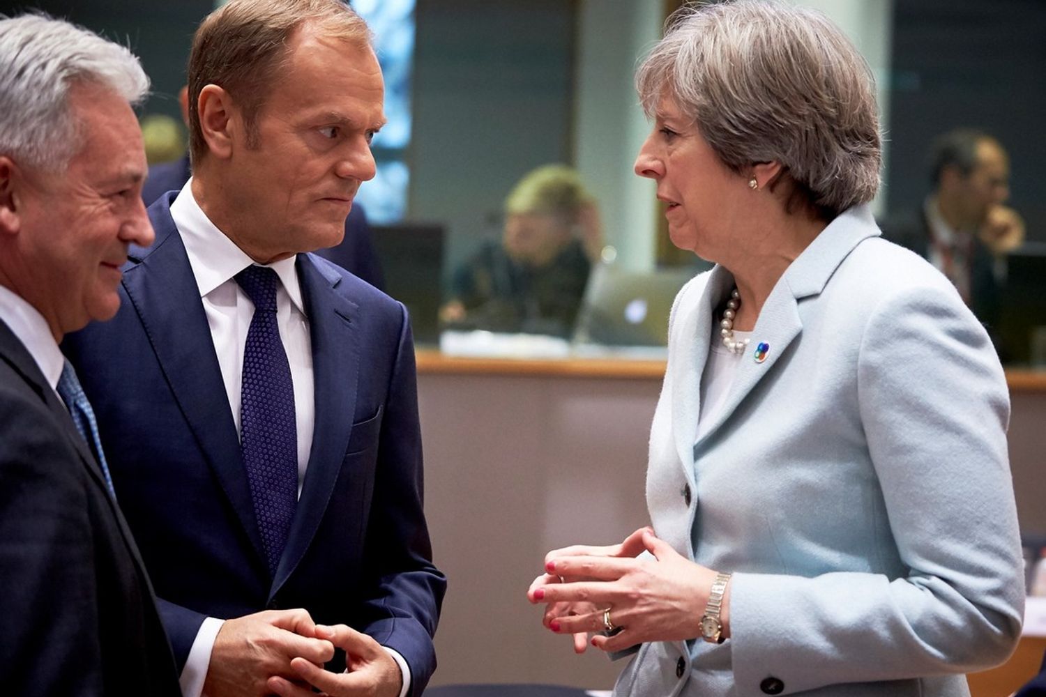 &nbsp;Donald Tusk e Theresa May