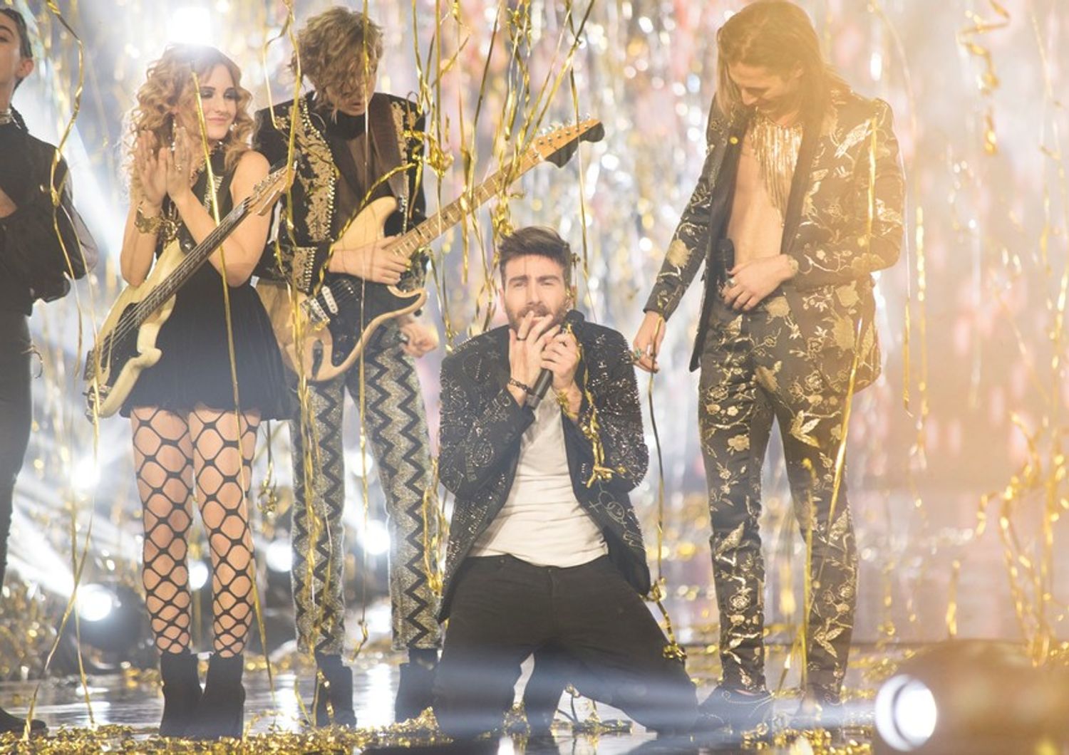 &nbsp;Lorenzo Licitra e i Maneskin sul palco della finale di X Factor