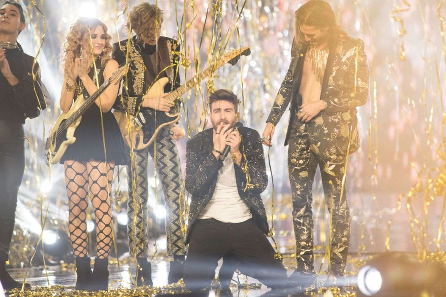 &nbsp;Lorenzo Licitra e i Maneskin sul palco della finale di X Factor