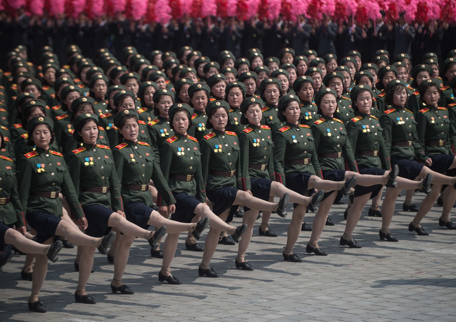 Una parata militare per l'anniversario della nascita del leader della Corea del Nord, Kim Il-Sung a Pyongyang&nbsp;