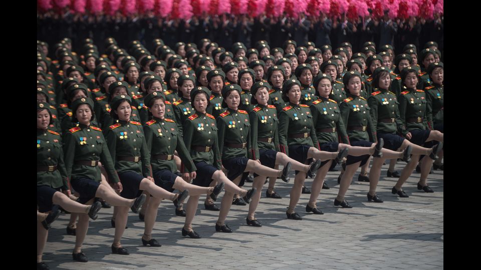 Una parata militare per l'anniversario della nascita del leader della Corea del Nord, Kim Il-Sung a Pyongyang&nbsp;