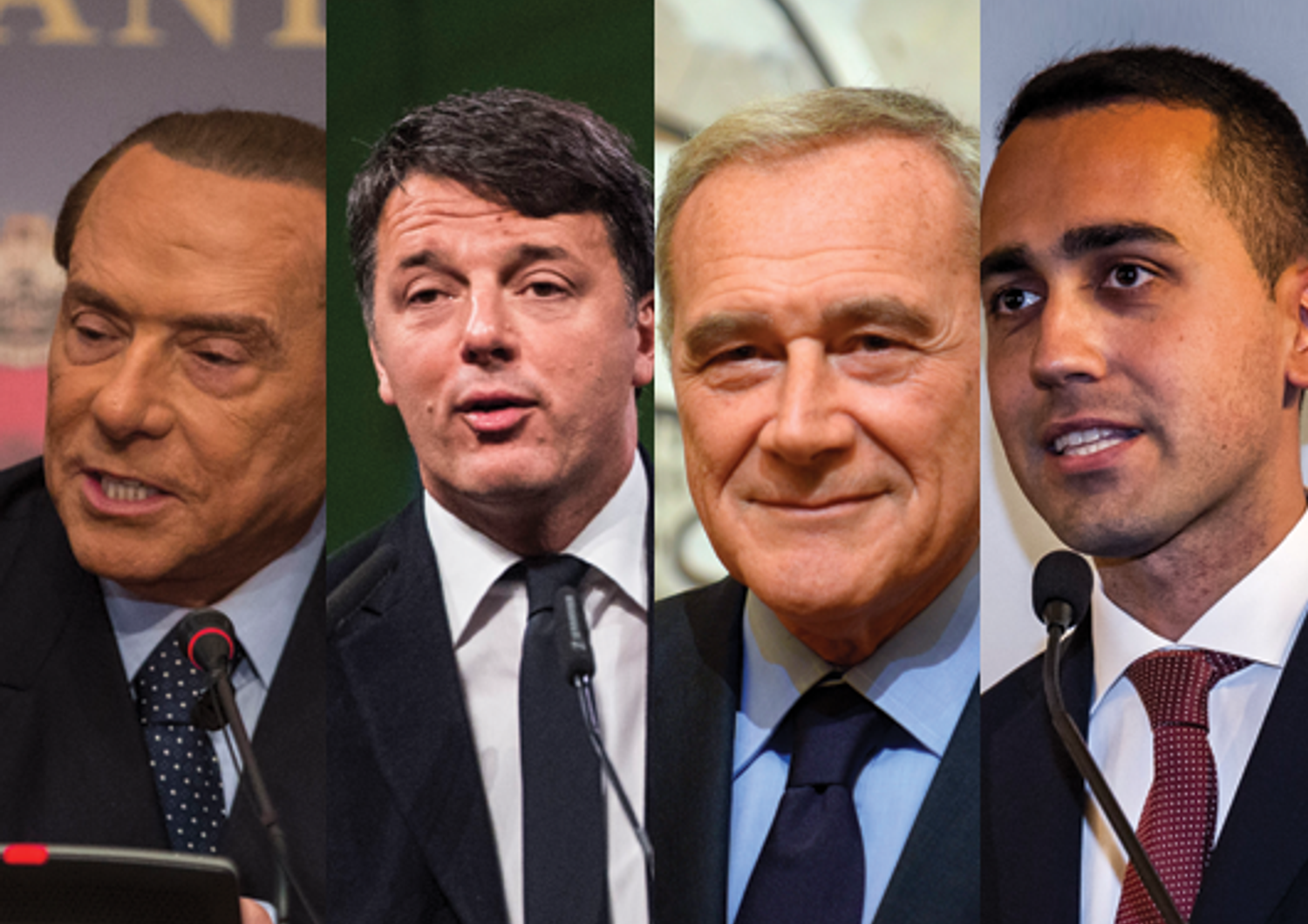 Berlusconi Renzi Grasso Di Maio (Agf)