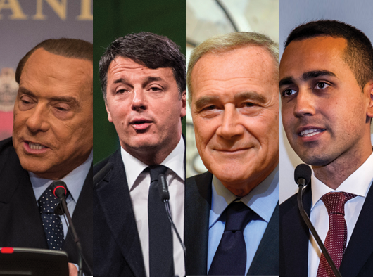 Berlusconi Renzi Grasso Di Maio (Agf)
