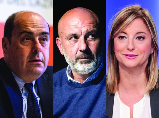 Zingaretti, Pirozzi e Lombardi (AGF)