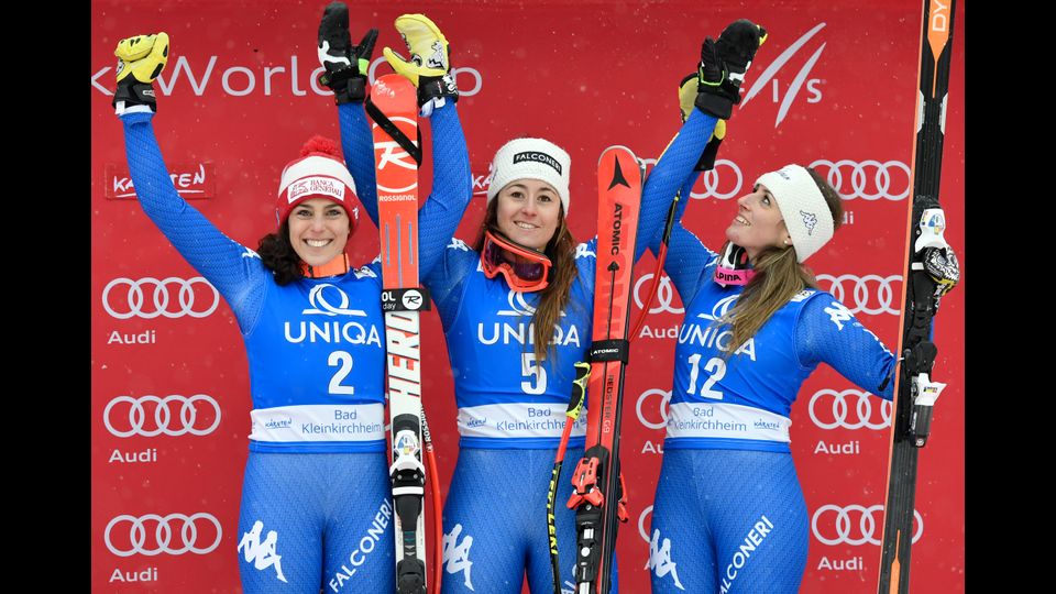 Federica Brignone, Sofia Goggia e Nadia Fanchini (Afp)&nbsp;